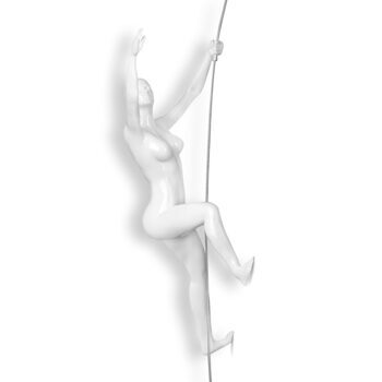Design-Skulptur Bergsteigerin II 31 x 16 cm - Weiss