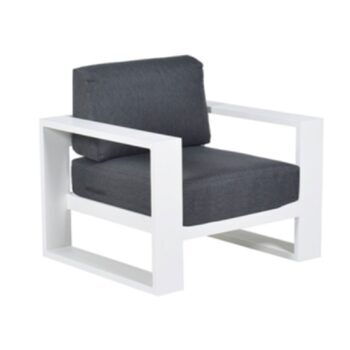 Garden Lounge Chair "Plaza" - White Matt/Dark Grey