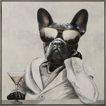 Handbemalter Kunstdruck „New Yorker Hunde-Mafiosi II“ 82.5 x 82.5 cm