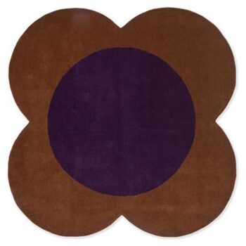 Tapis design "Flower Spot" Violet - tufté main, 100% pure laine vierge