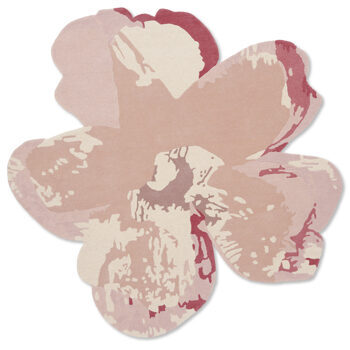 Asymmetric designer rug "Shaped Magnolia" Light Pink - hand-tufted, made of 100% pure new wool