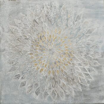 Handgemaltes Bild „Abstrakte Sonne“ 80 x 80 cm