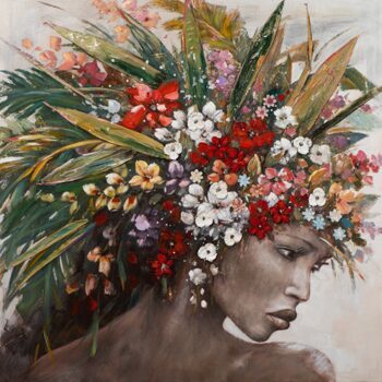 Hand painted art print "Caribbean Beauty" 115 x 115 cm