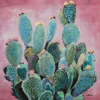 Handbemalter Kunstdruck „Kaktus“ 80 x 80 cm