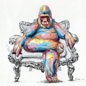 Hand painted art print "Gorilla" 100 x 100 cm