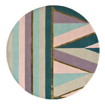 Round designer rug "Sahara" Pink - hand-tufted, made of wool