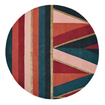 Round designer rug "Sahara" Burgundy - hand-tufted, made of wool