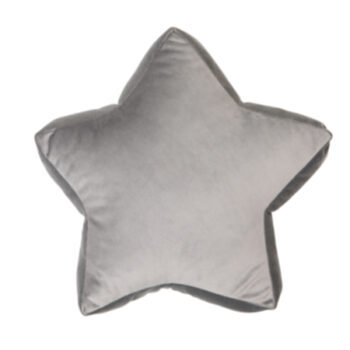 Samtkissen Star Ø 30 cm - Silbergrau