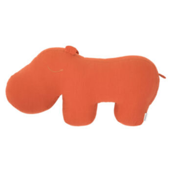 Cotton cushion Hippo 50 cm - brick red