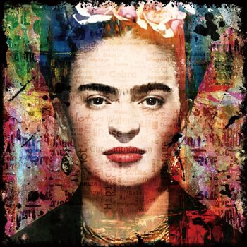Tableau en verre "Pop Art Frida Kahlo" 80 x 80 cm