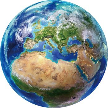 Glasbild „Die Welt“ 100 x 100 cm
