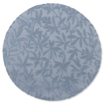 Round designer rug "Cleavers" Seaspray Blue - hand-tufted, 100% wool