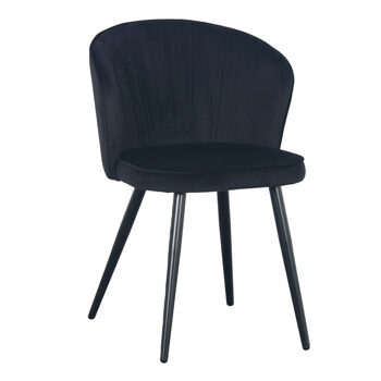 Design chair "River" with velvet cover in black