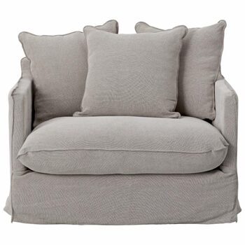 Design armchair "Dara" with linen cover