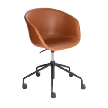 Chaise de bureau Selina - simili cuir brun