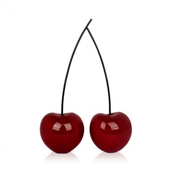 Dark red decorative double cherries 43 cm