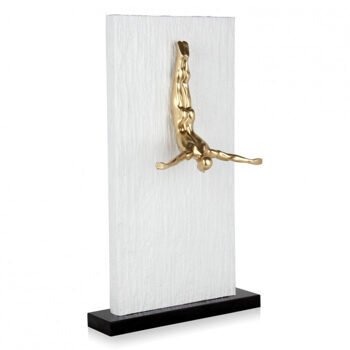 Design sculpture artificial jumper 63 cm - gold
