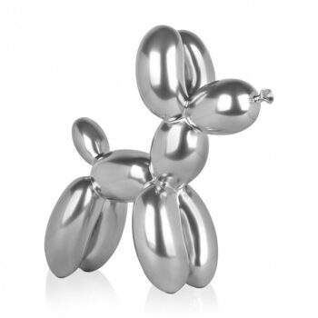 Design-Skulptur Ballonhund 46 x 50 cm - Silber