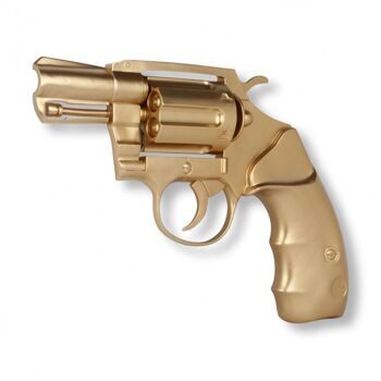 Design-Skulptur Pistole 46 x 68 cm - Gold