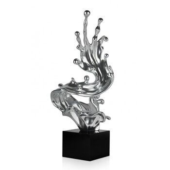 XL Design sculpture "Wave" with marble base 81 cm