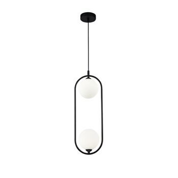 Height adjustable hanging lamp "Ring" Black Ø 17/ H 48-156 cm