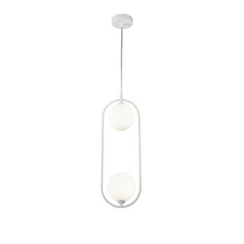 Lampe à suspendre réglable en hauteur "Ring" Blanc Ø 17/ H 48-156 cm