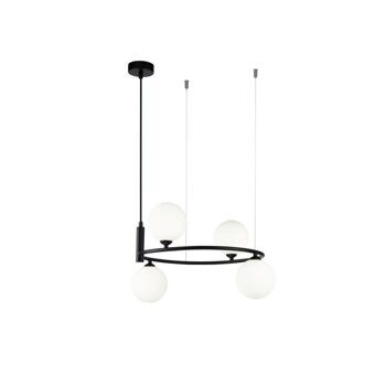Height adjustable hanging lamp "Ring" Black Ø 43.5 cm