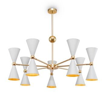 Flexible hanging lamp "Vesper" White/Gold Ø 91/ H 81.5 cm