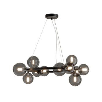 Hanging Lamp "Dallas" Black/Silver, 11-flame Ø 67 cm