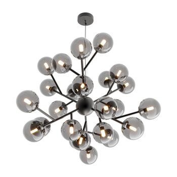 Hanging lamp "Dallas" Grey / Black, 24-flame Ø 65 cm