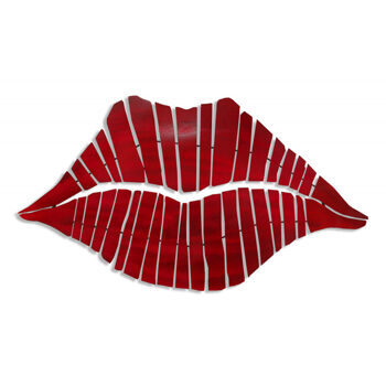 Wandskulptur „Red Lips“ 53x99 cm