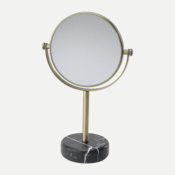 Luxurious cosmetic mirror "Nero Lux" made of natural stone