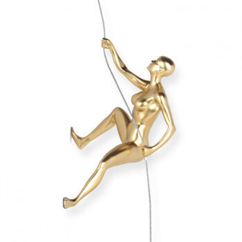 Design-Skulptur Bergsteigerin I 19 x 21 cm - Gold
