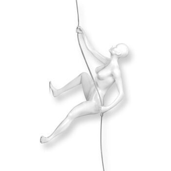 Design-Skulptur Bergsteigerin I 19 x 21 cm - Weiss