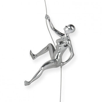 Design-Skulptur Bergsteigerin I 19 x 21 cm - Silber