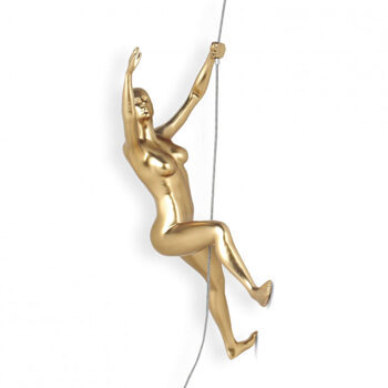 Design-Skulptur Bergsteigerin II 31 x 16 cm - Gold
