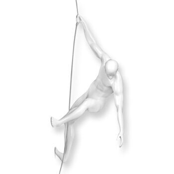 Design-Skulptur Bergsteiger II 31 x 16 cm - Weiss