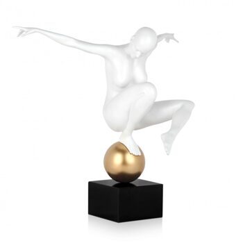Design-Skulptur mit Marmorsockel „Leichtigkeit“ 45 x 48 cm - Weiss