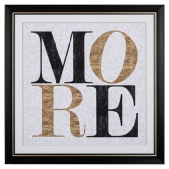 Tableau mural design "More" avec cadre en bois, 55 x 55 cm