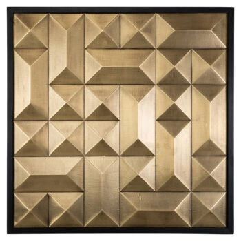 Design wall mural "Tetro" with wooden frame 3D effect, 93.5 x 93.5 cm
