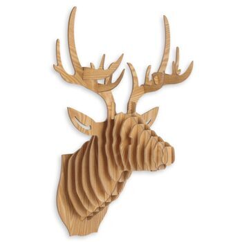 3D Wall Sculpture Deer 64x49 cm - Nature