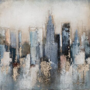 Hand painted picture "Skyline abstract II" 115 x 115 cm