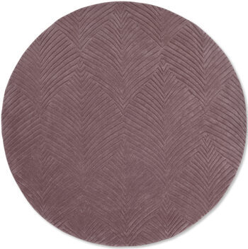Tapis rond design "Folia" Mink - tufté main, 100% pure laine vierge