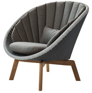 In-/Outdoor Loungesessel „Peacock Weave“ Grau / Kissen Taupe