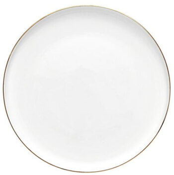 Assiette plate "Clara" avec bord doré Ø 26 cm (6 pièces) - Blanc/or