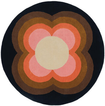 Runder Designer Teppich „Sunflower“ Pink - handgetuftet, aus 100% reiner Schurwolle