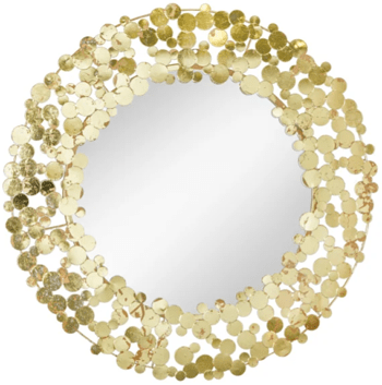 Large round design wall mirror "Coins" Ø 82 cm