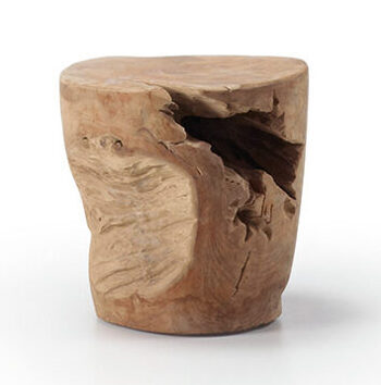 Side table & stool Tropico in recycled teak Ø 35 cm