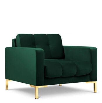 Design armchair "Mamaia" with velvet cover - emerald green