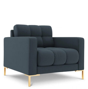 Design armchair "Mamaia" with textured fabric cover - Dark blue